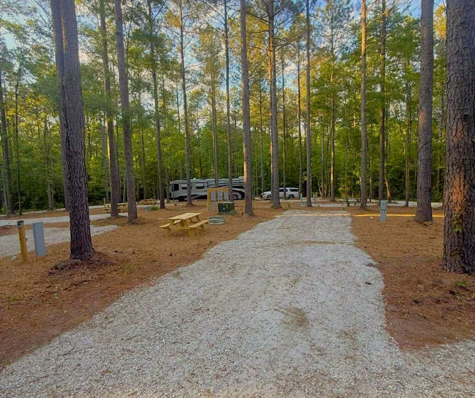 Rv back in site 22 at Outside Inn Campground, Santee SC